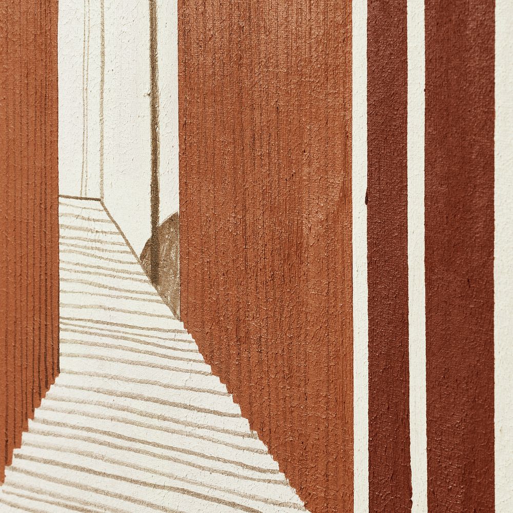 Receding Hand Painted Wall Art three-dimensional illusion