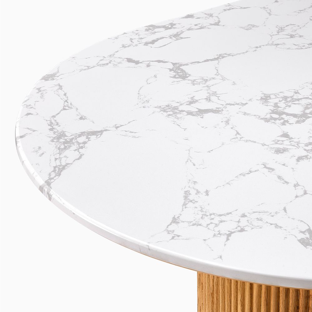 72 Inch Oval Dining Table with Stone Tabletop