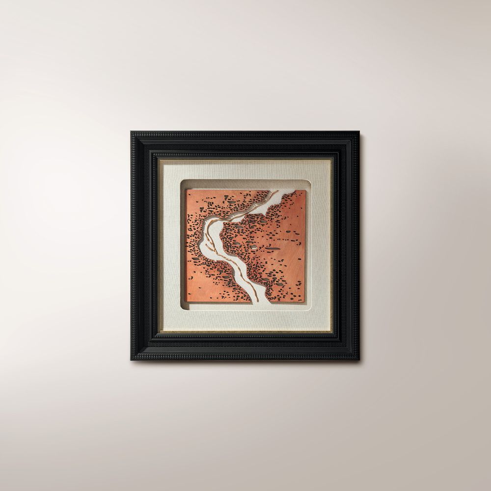 carved wall art with solid wooden frame