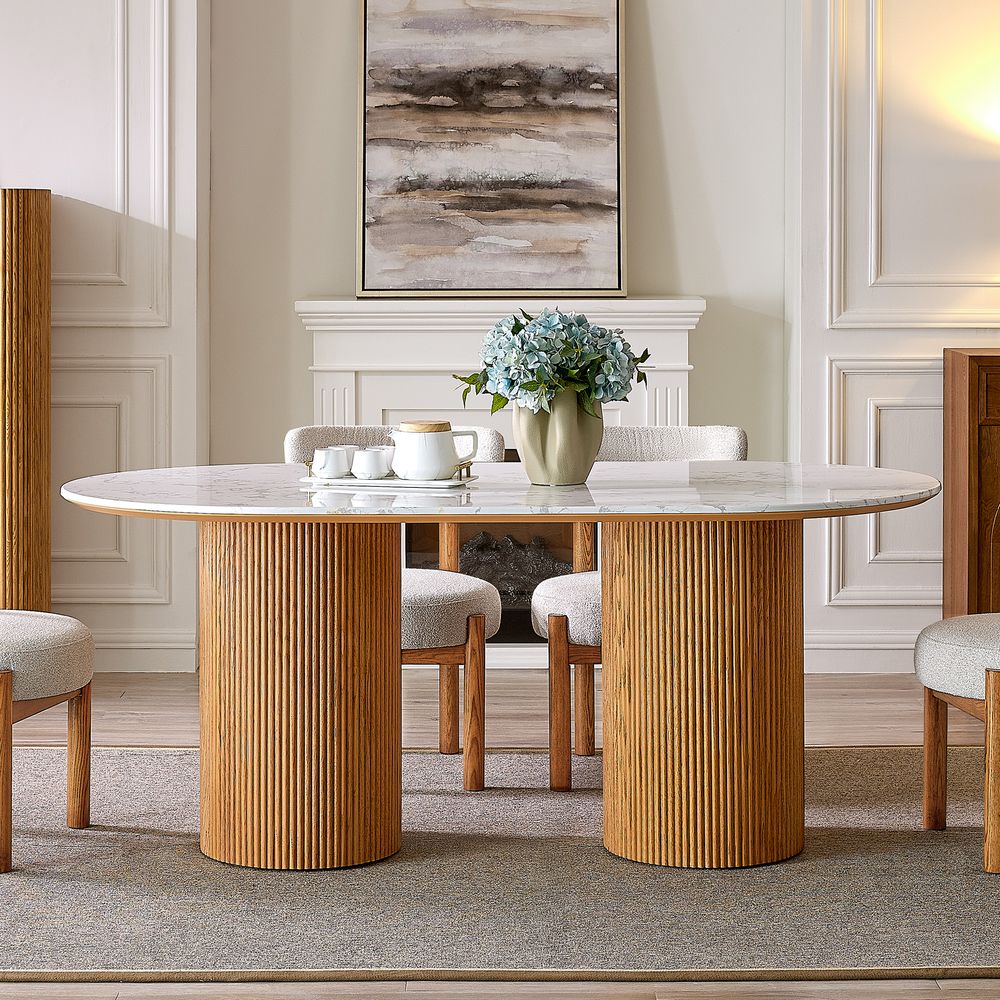 72 Inch Modern Oval Dining Table