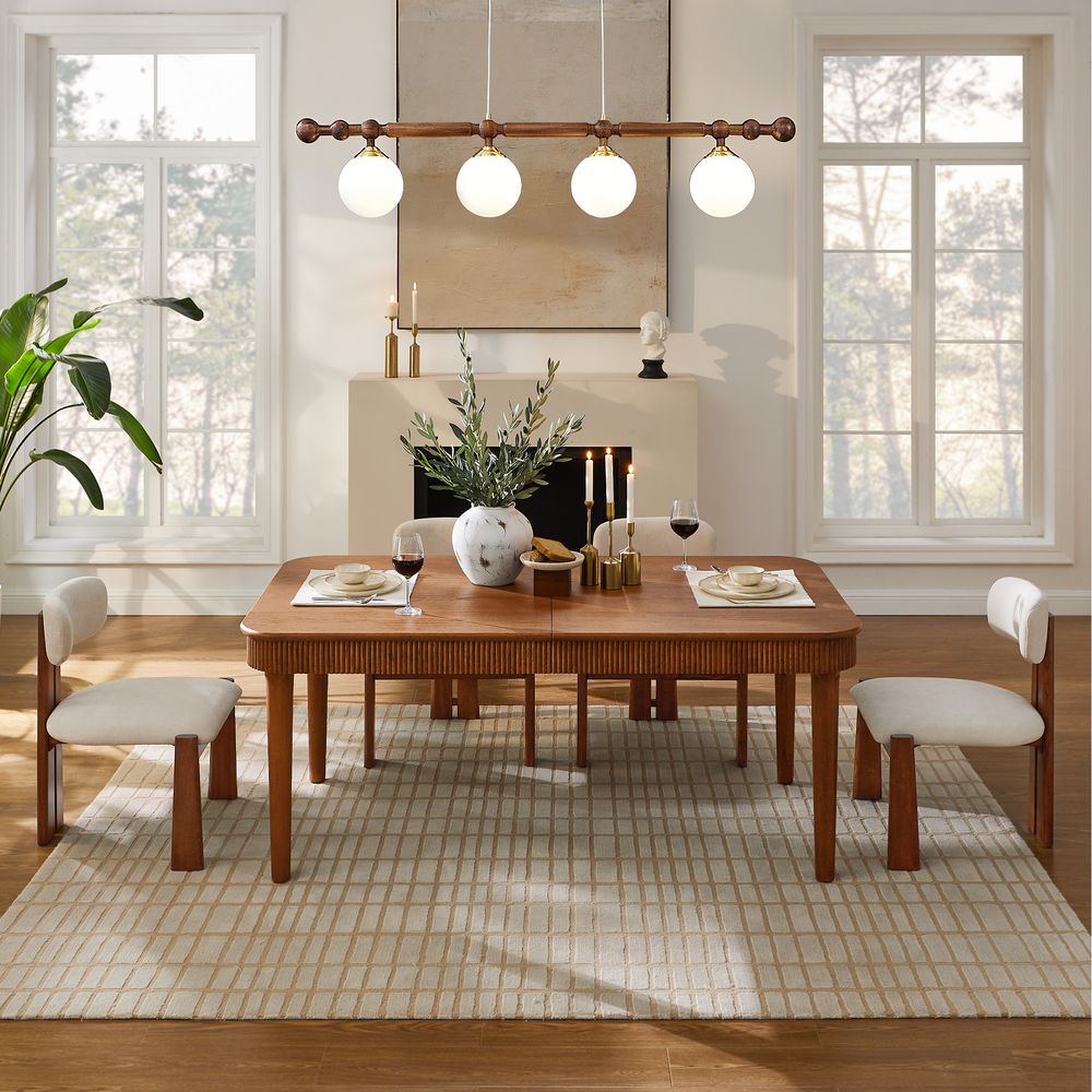 72- 92" Solid Wood Extendable Dining Table