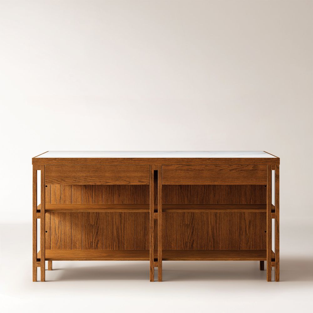 72" Sintered Stone Kitchen Island with Storage