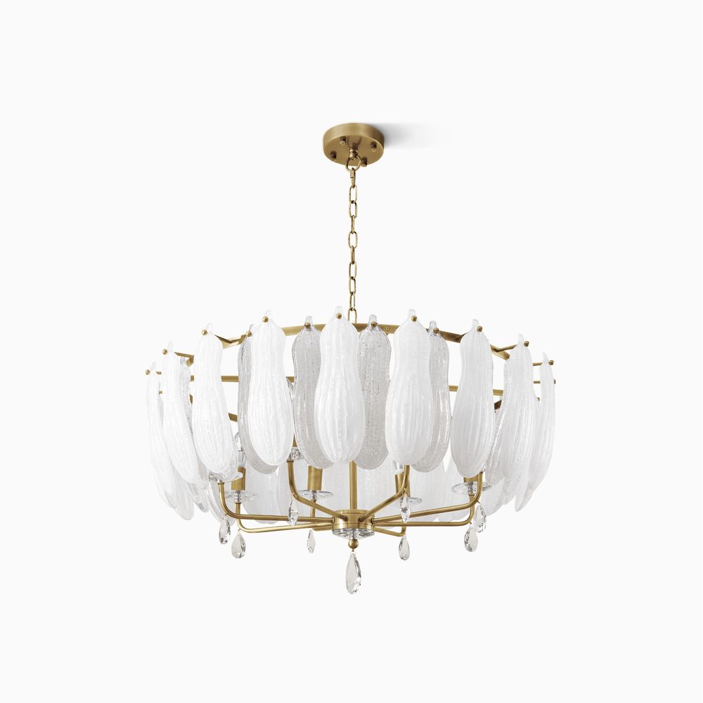 30 inch cascading chandelier with crystal pendant