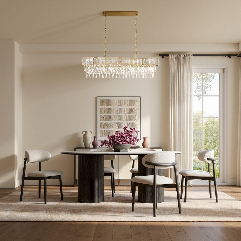 43 inch rectangle waterfall crystal chandelier