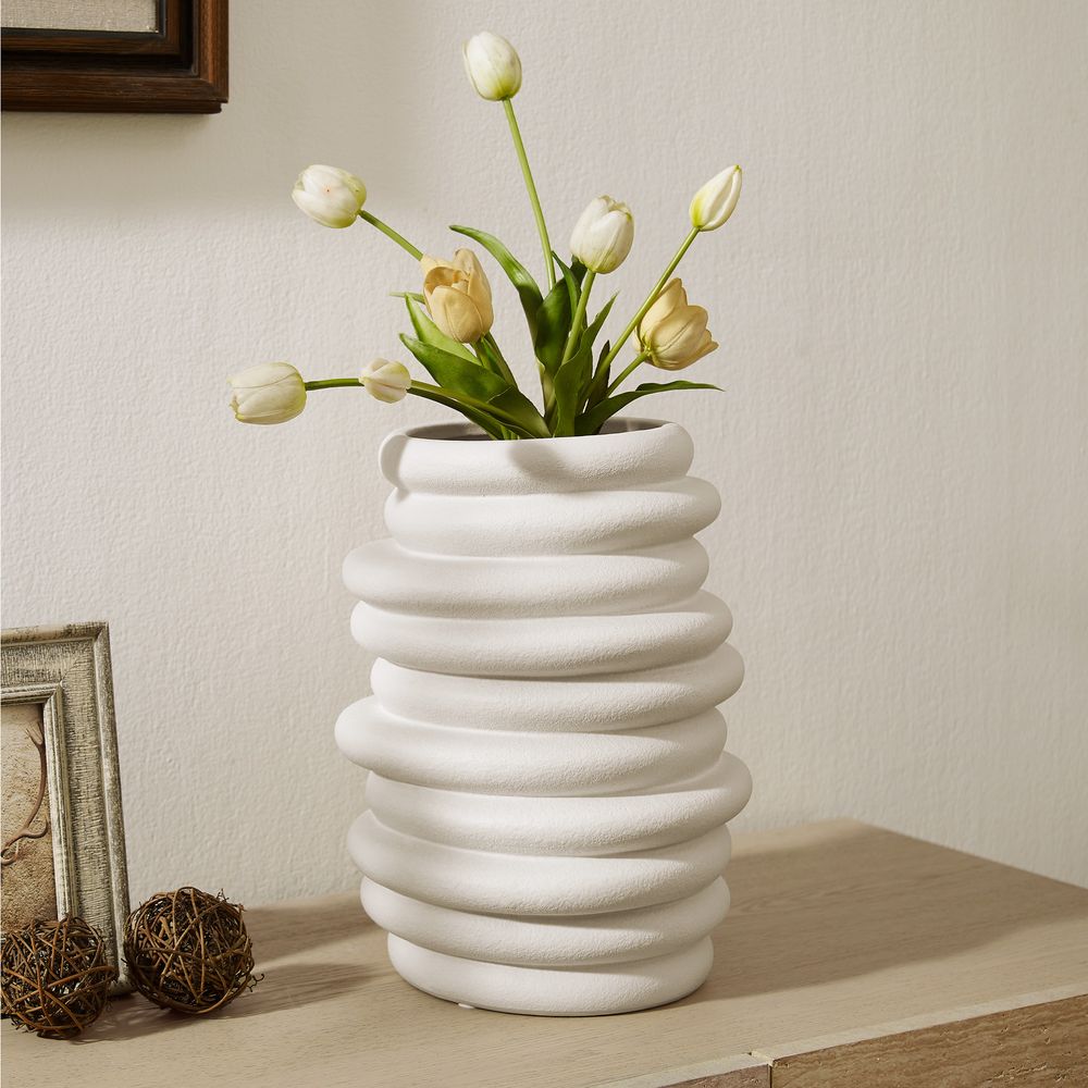 white matte ceramic vase