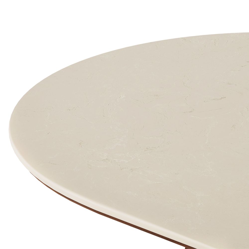 Oval Dining Table with Marble Tabletop