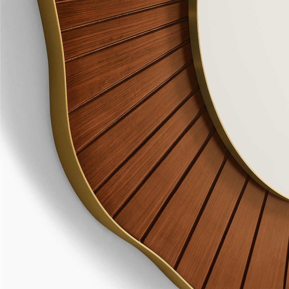 Sunburst Wooden Frame Wall Mirror