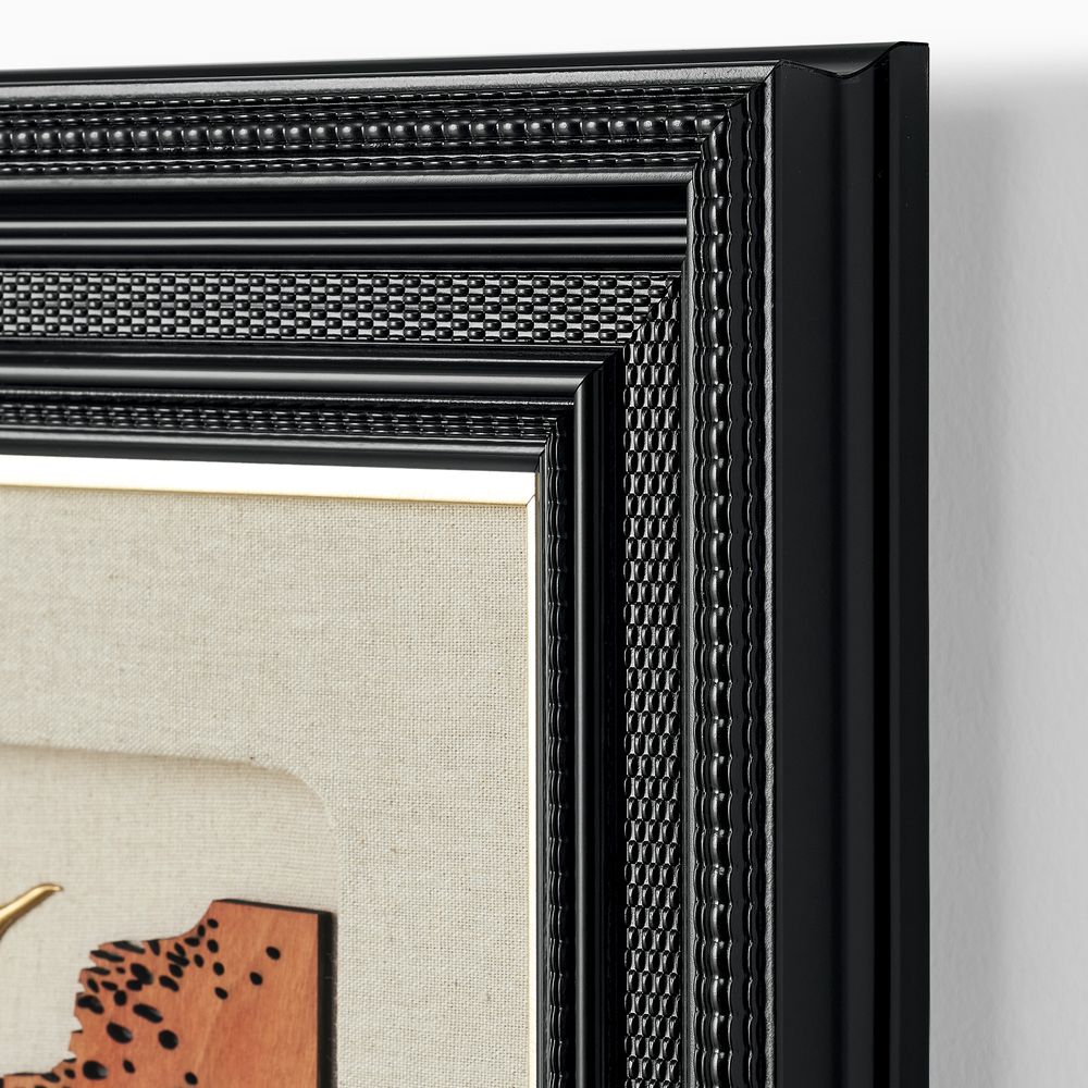 carved wall art with solid wooden frame
