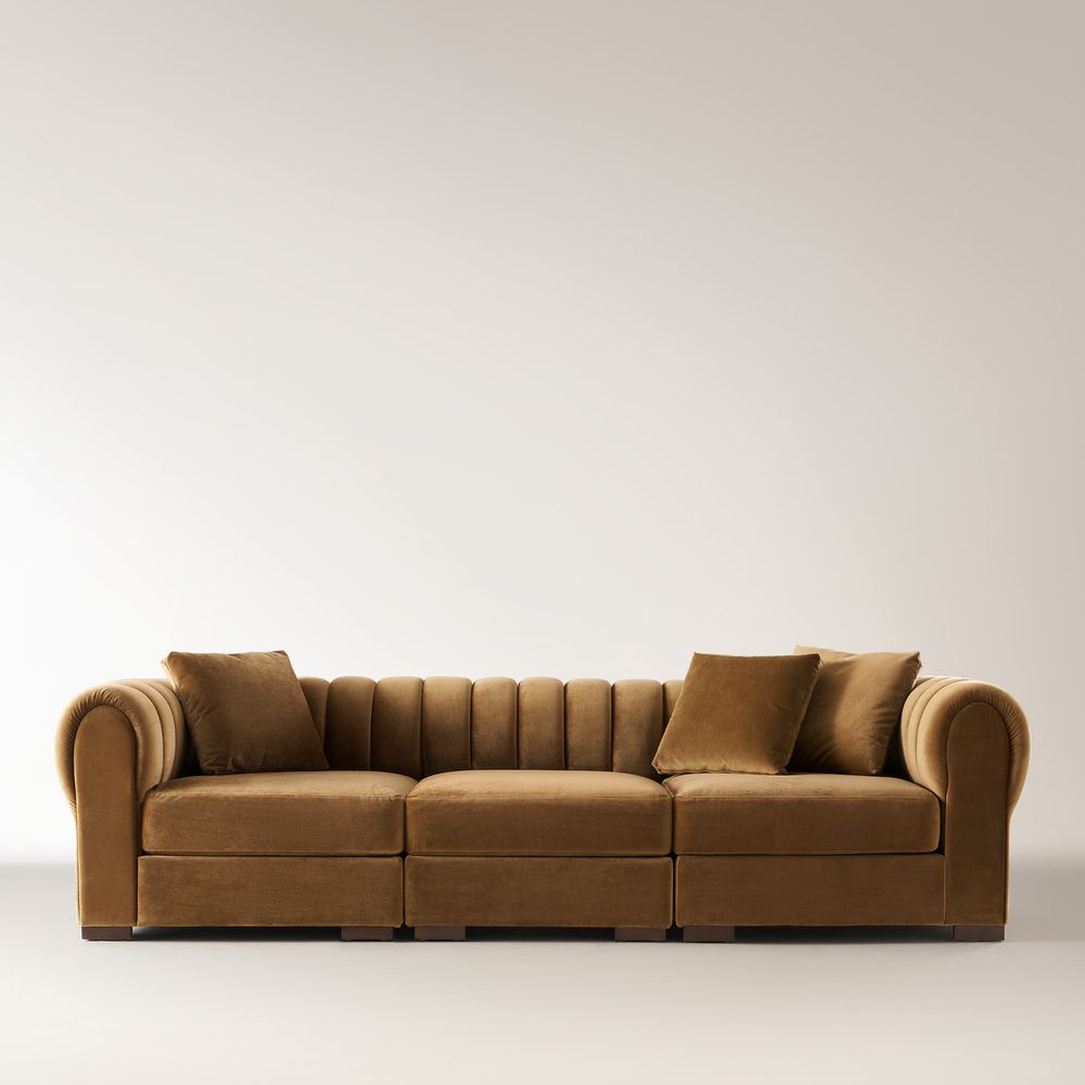 velvet modular sectional sofa 