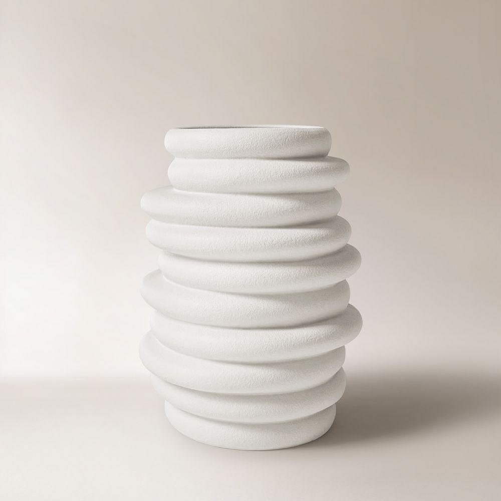 white matte ceramic vase