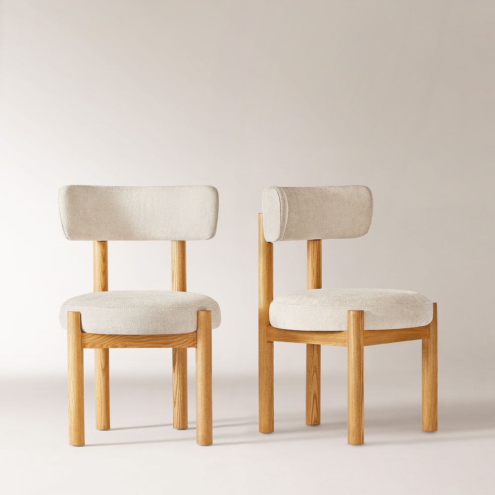 set of 2 natural dining chair