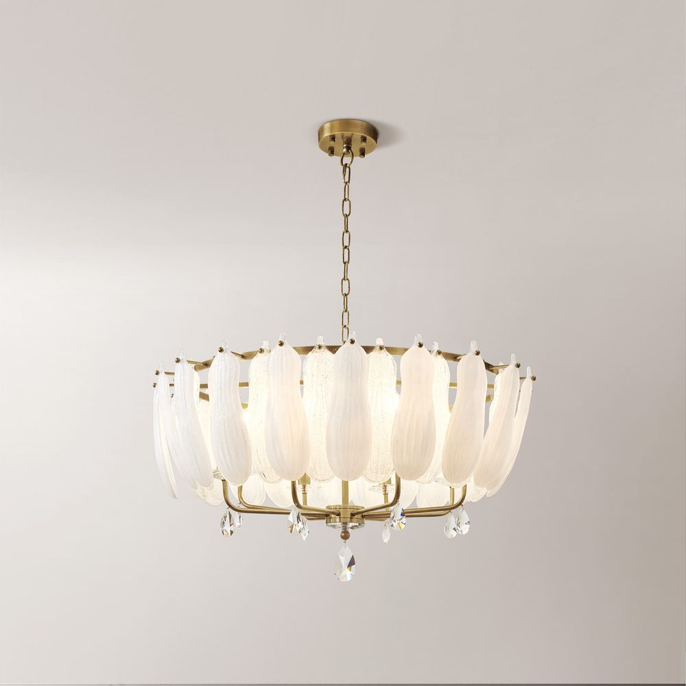 30 inch cascading chandelier with crystal pendant