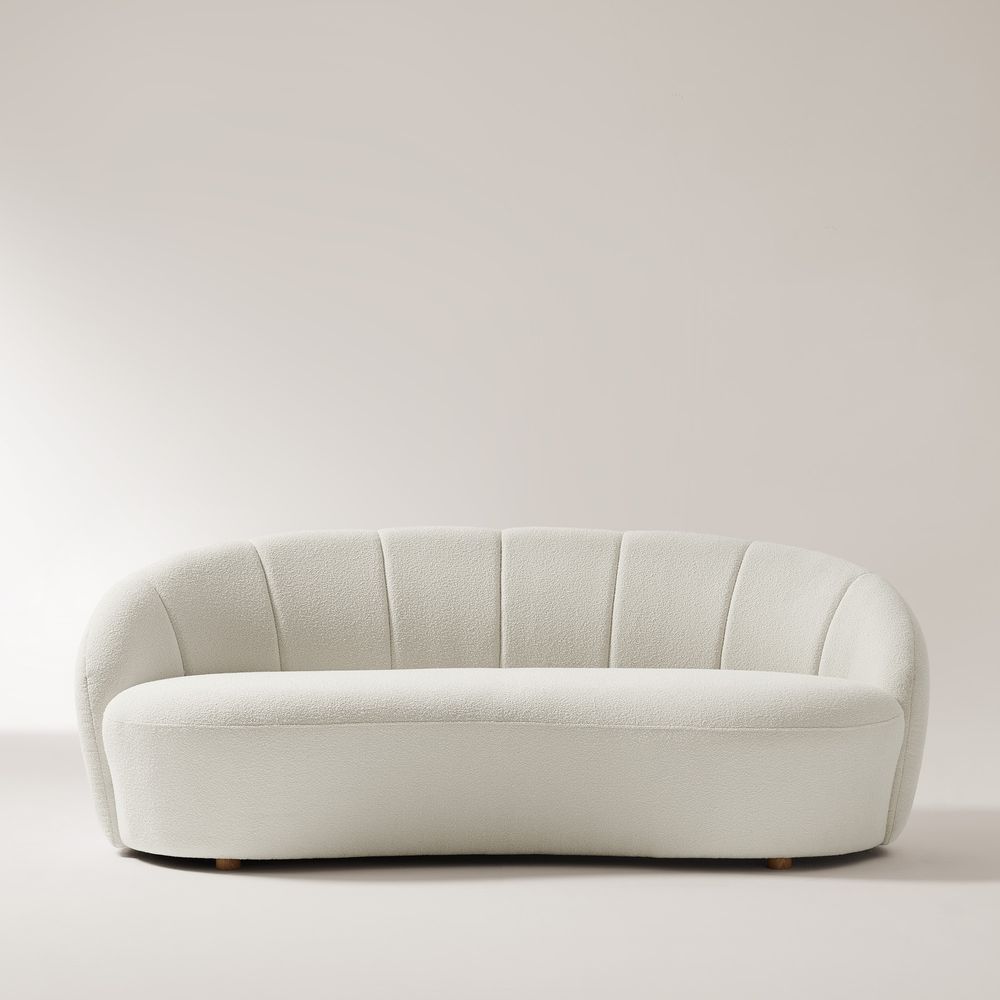 white deep seat loveseat sofa 