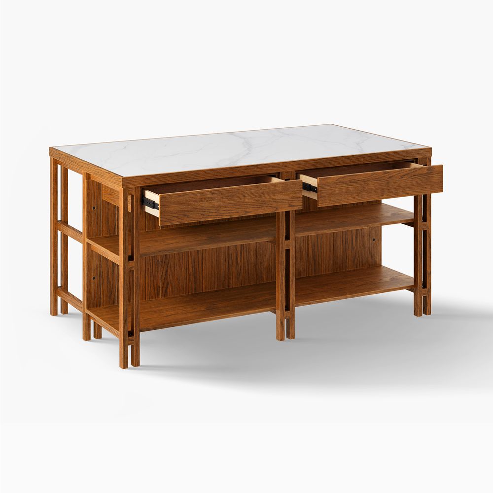 MCM 72" Kitchen Island with Sintered Stone Tabletop