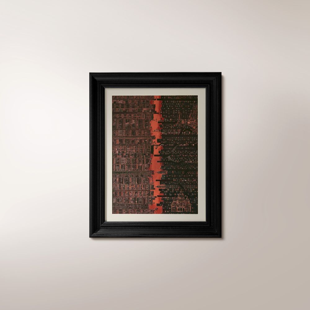 Framed Wall Art with 3D printed texture