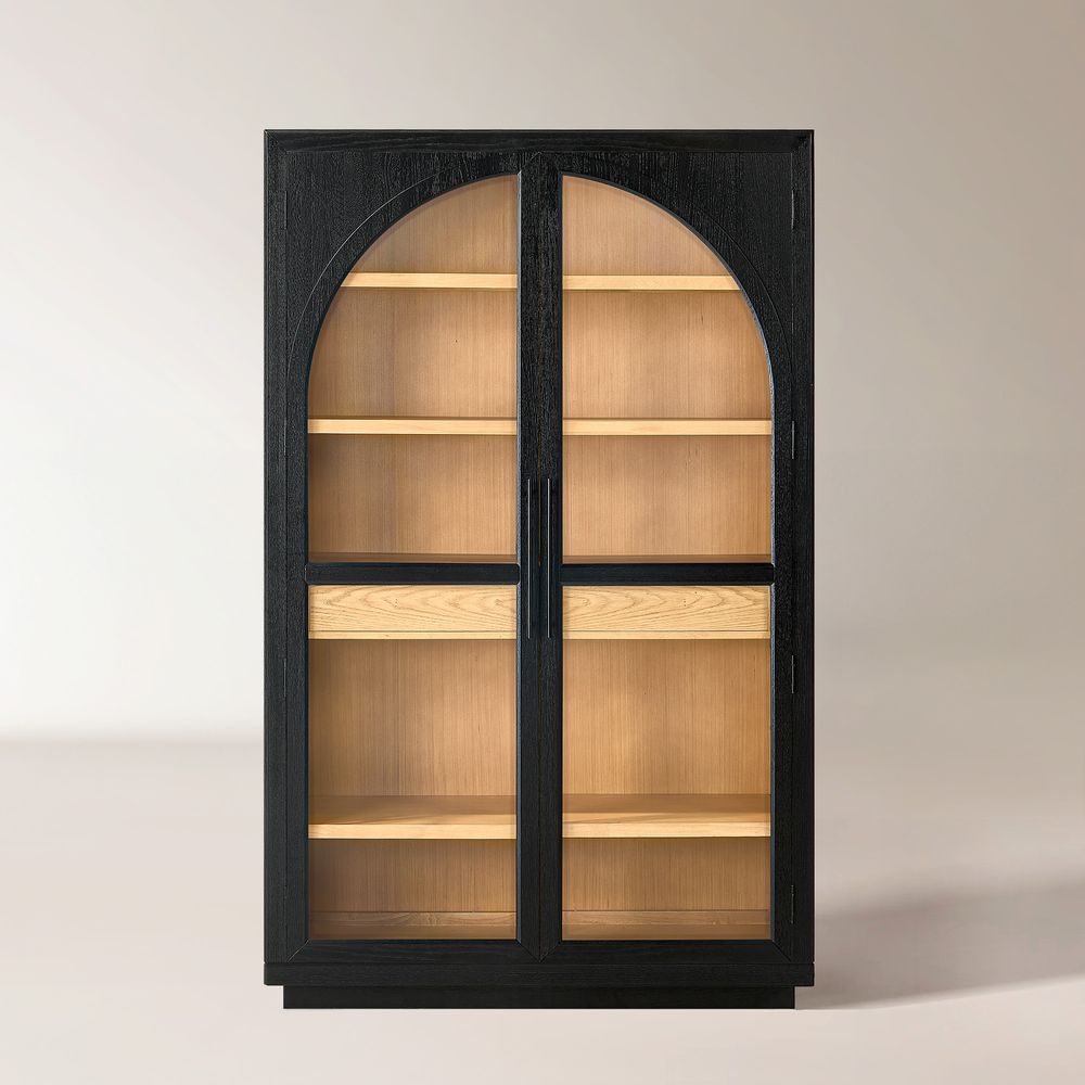 black tall cabinet