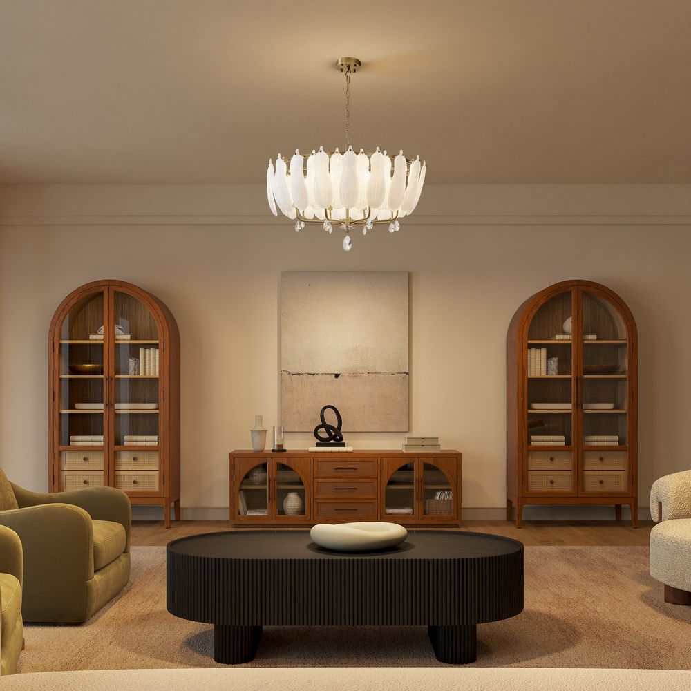 30 inch cascading chandelier with crystal pendant