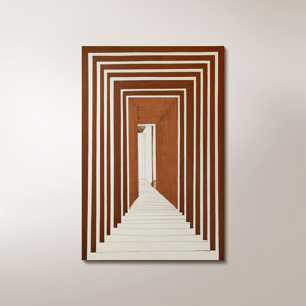 Receding Hand Painted Wall Art three-dimensional illusion