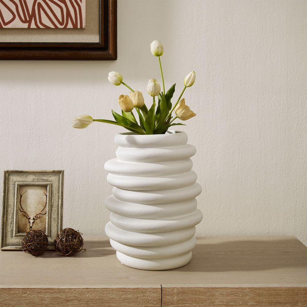 white matte ceramic vase