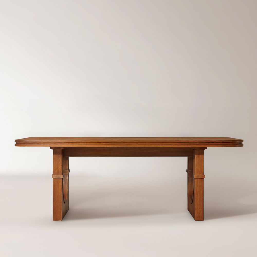 84" Mid Century Oak Wood Dining Table