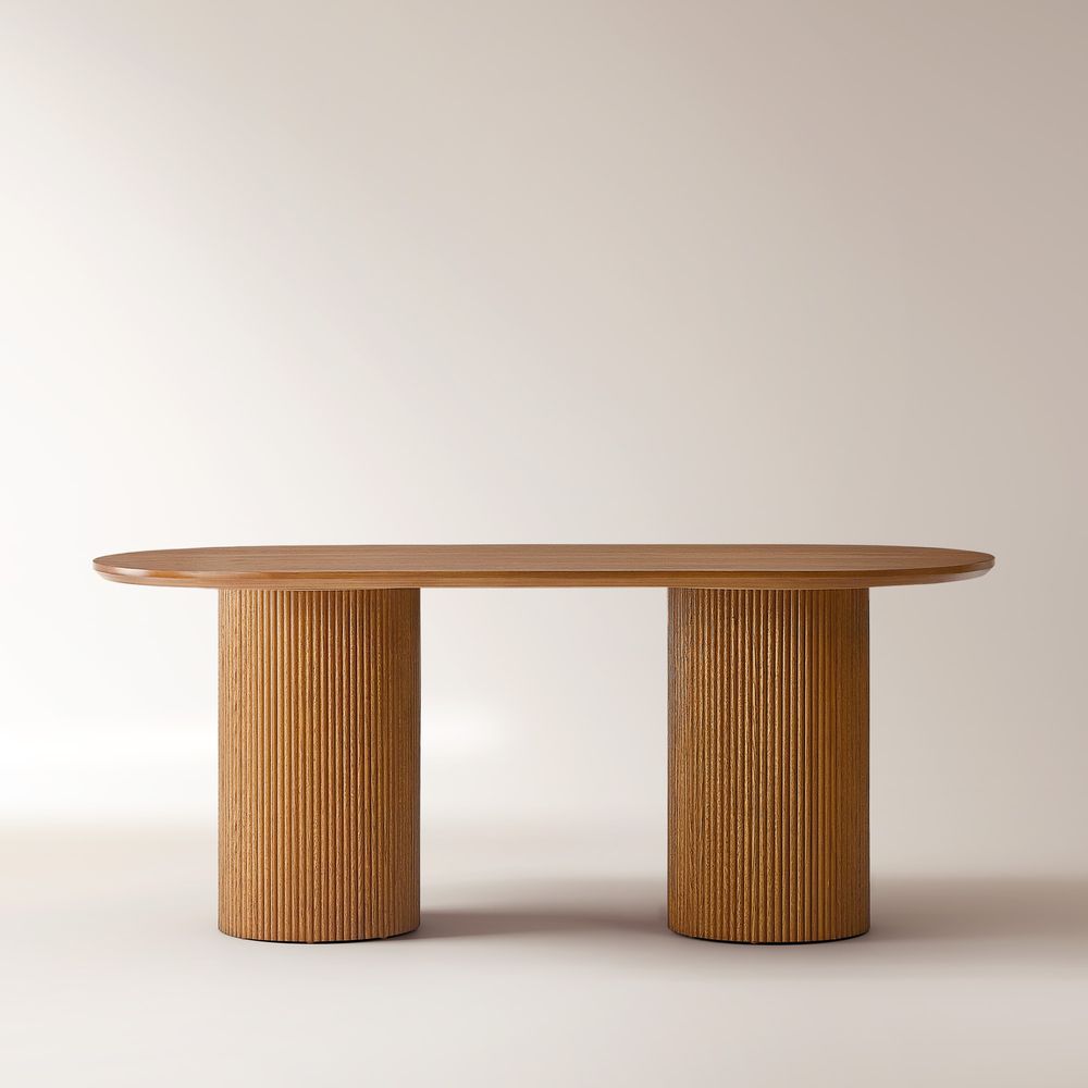 Rolf 72" Brown Oval Solid Oak
 Dining Table