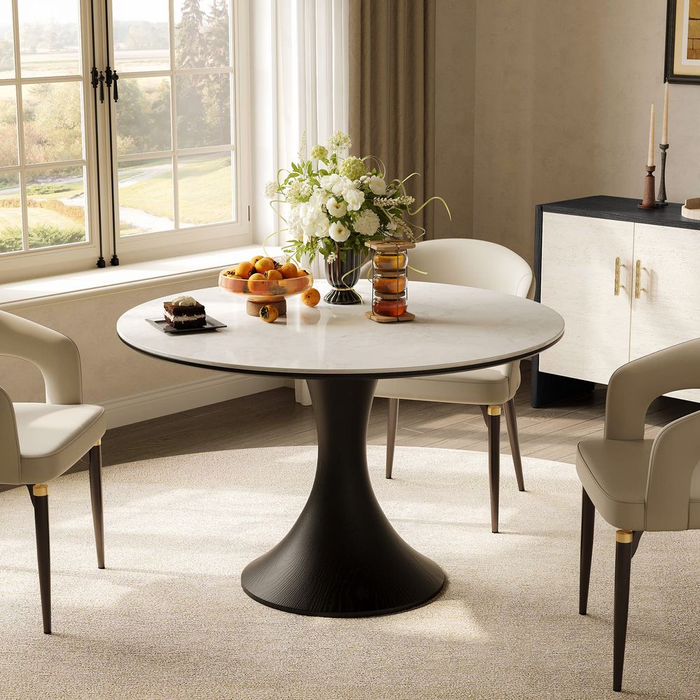 47 Inch Round Sintered Stone Dining Table