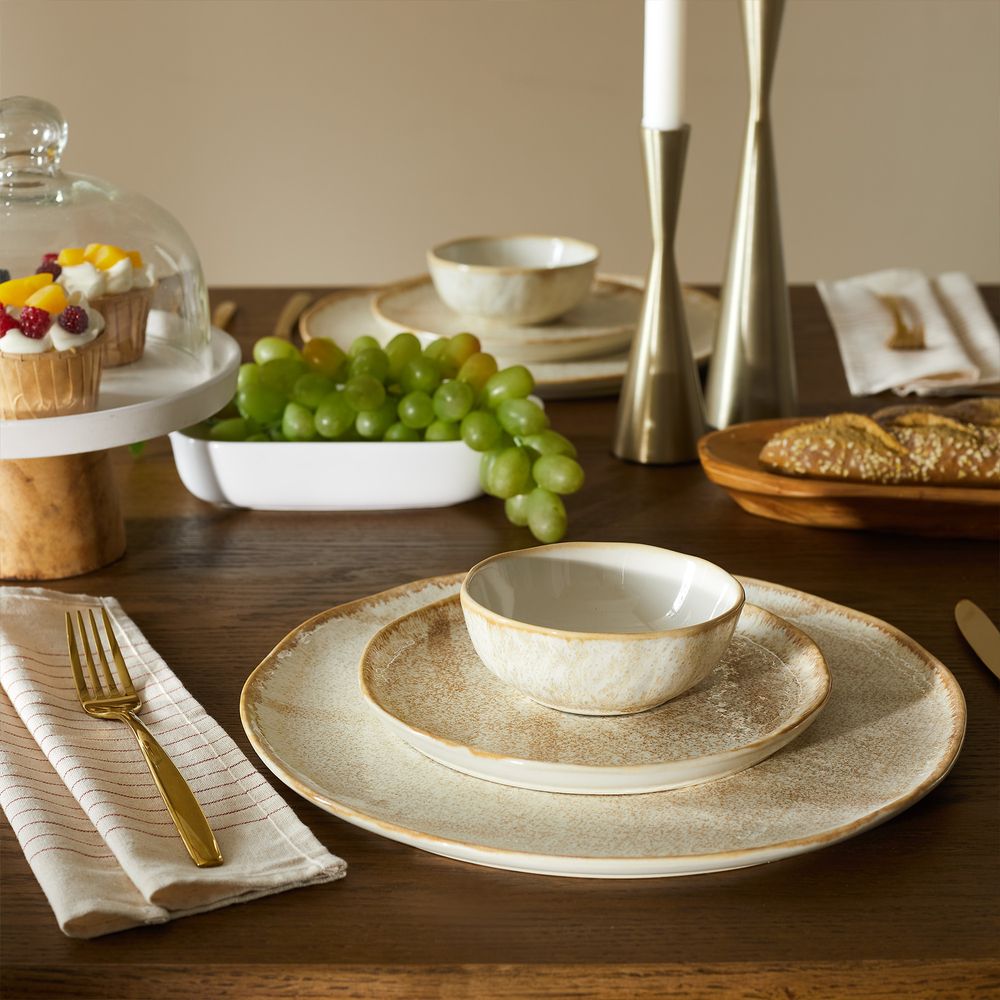 creamy beige glazed ceramic bowl sets
