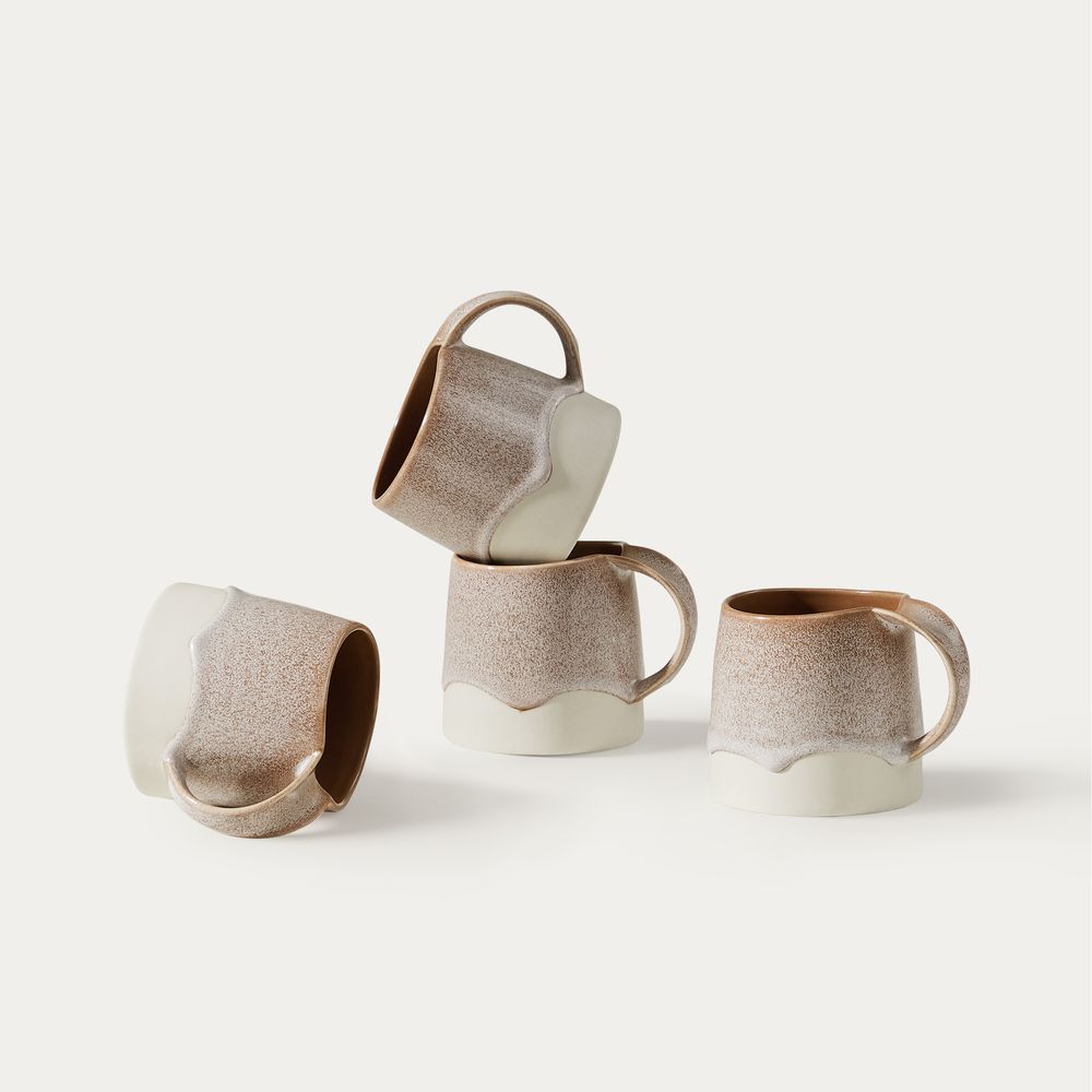 speckled taupe ceramic mug sets