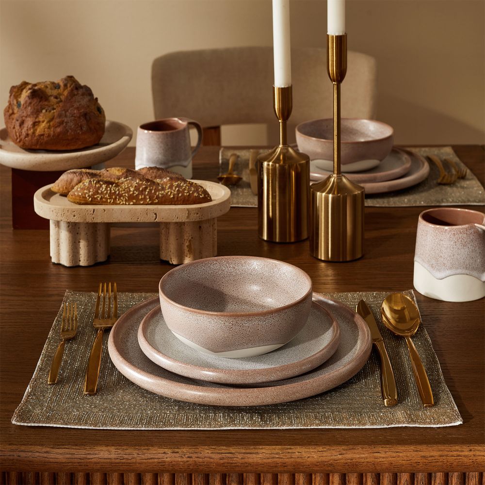 speckled taupe ceramic dinnerware sets