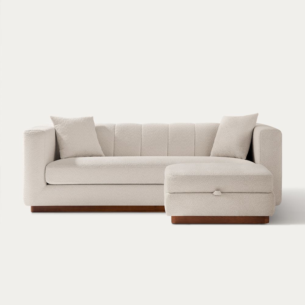 Bouclé loveseat sofa set