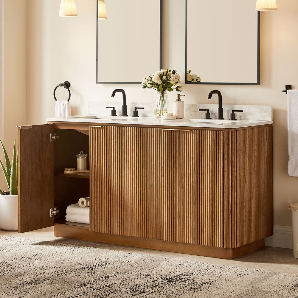 double bathroom vanity with sink  for 60 inch