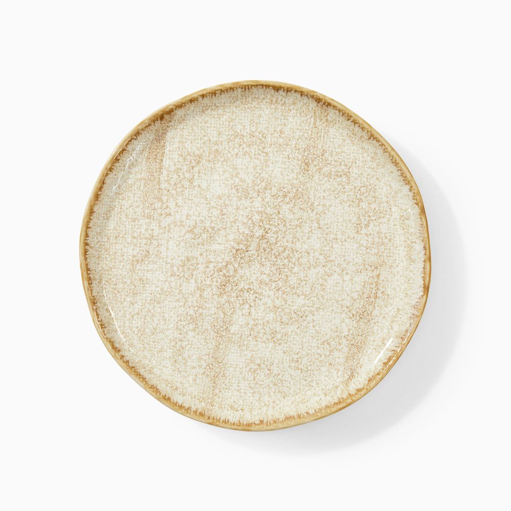 Creamy beige glazed ceramic dinner plate sets