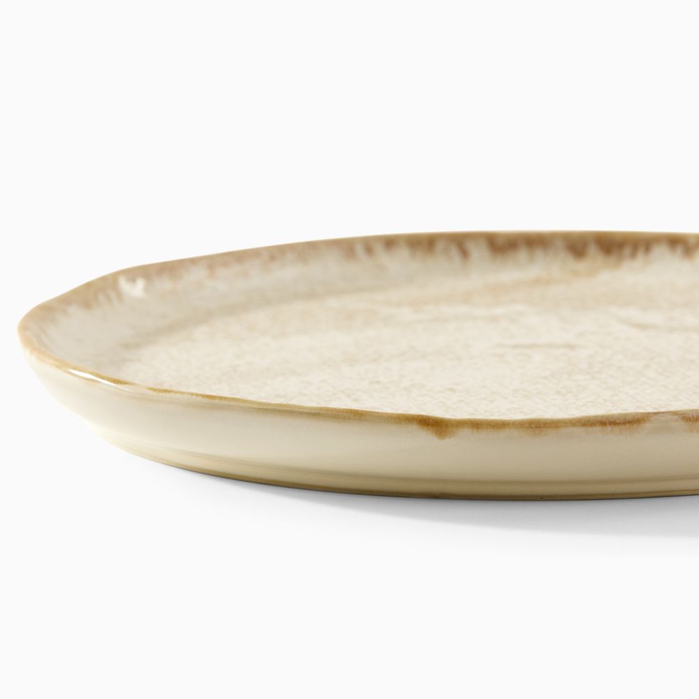 creamy beige glazed ceramic salad plate sets