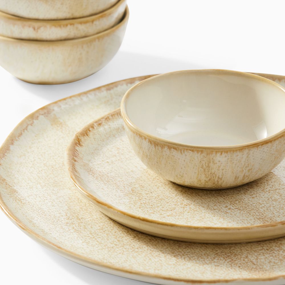 Creamy Beige glazed ceramic dinnerware sets