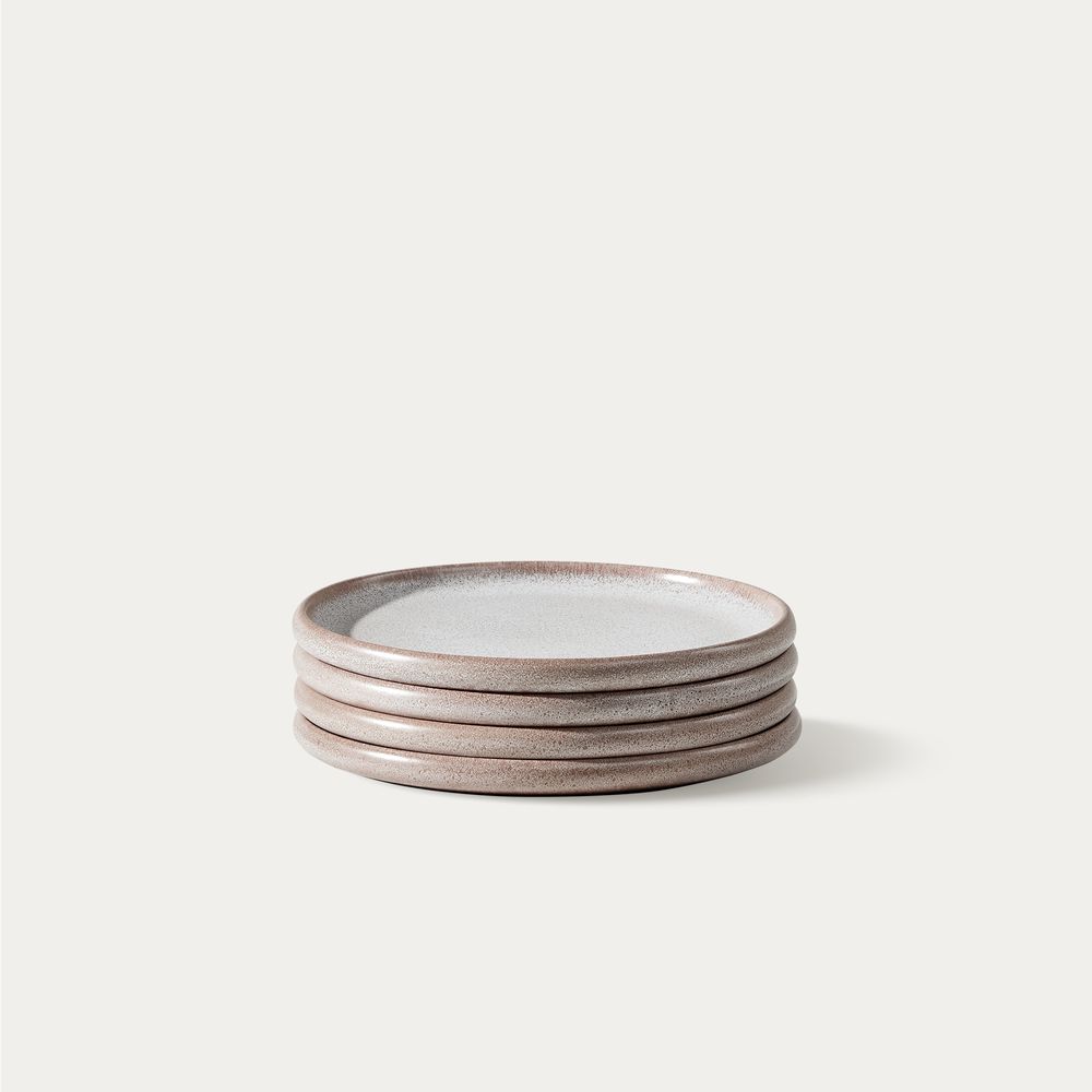 speckled taupe ceramic salad plate sets