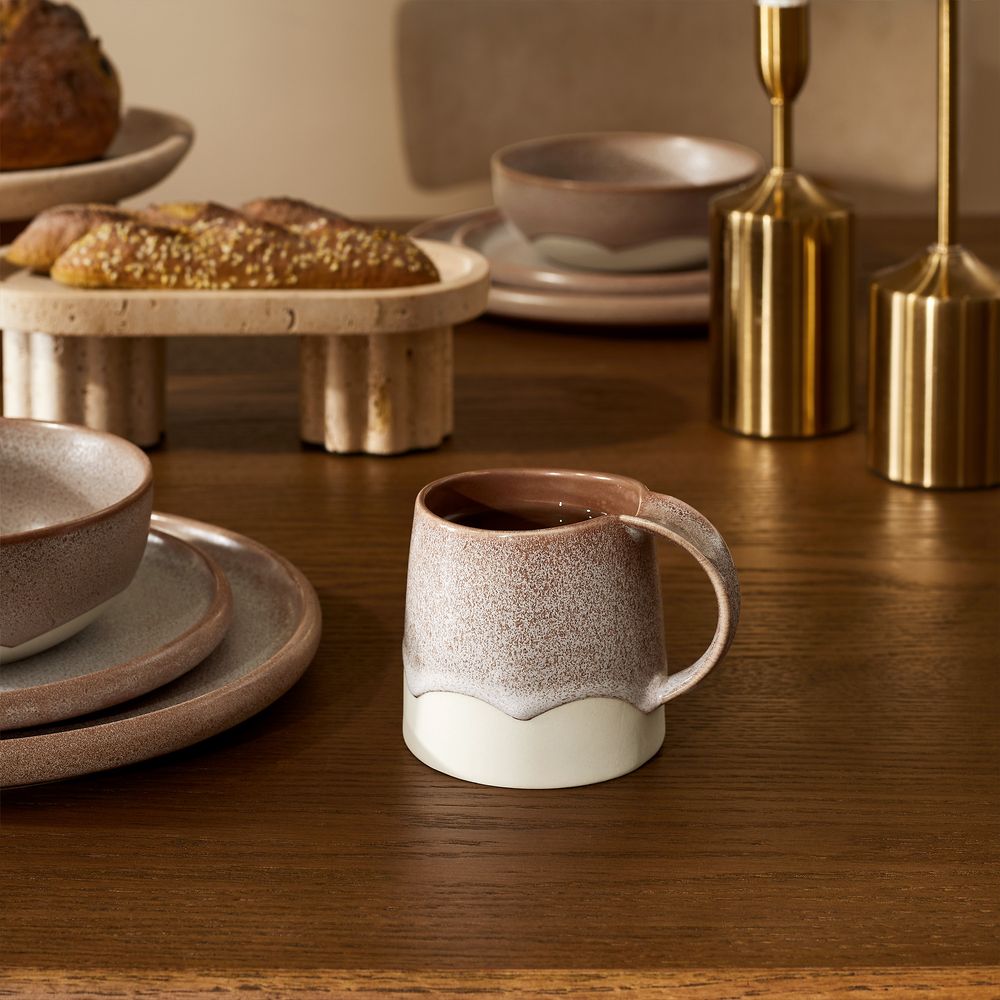 speckled taupe ceramic mug sets
