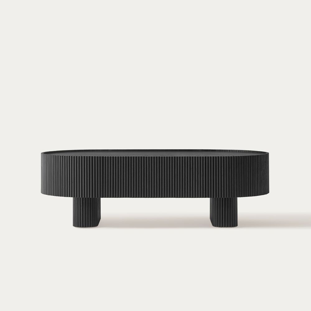 black oval coffee table
