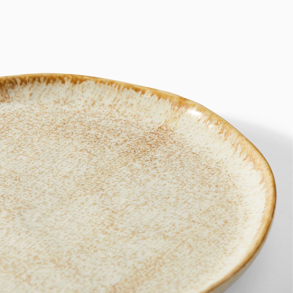 Creamy beige glazed ceramic dinner plate sets