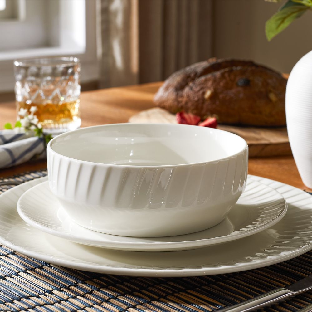 textured white ceramic bowl sets
