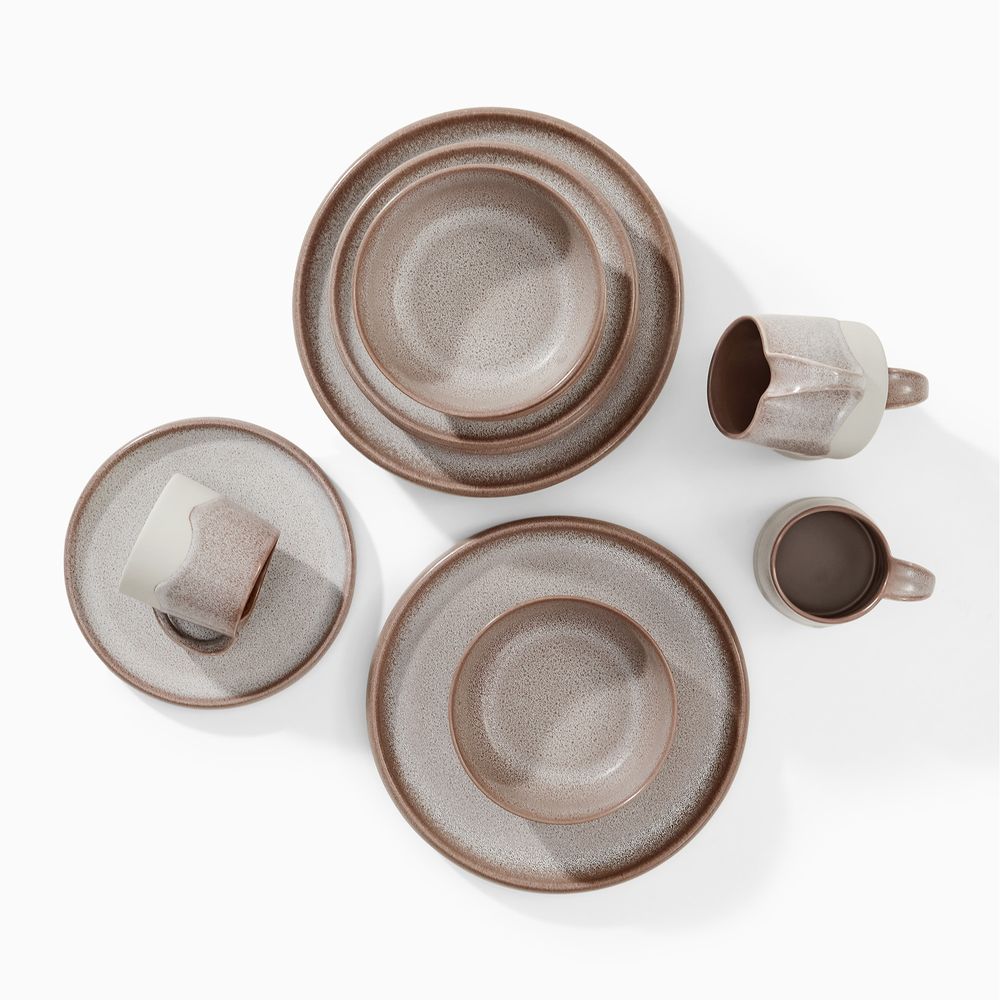 speckled taupe ceramic dinnerware sets