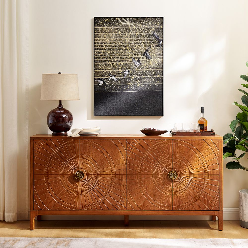 Swallows Hand Carved Relief