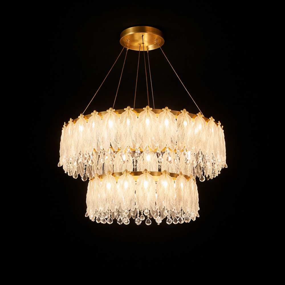 31 inch chandelier height adjustable with crystal pendant