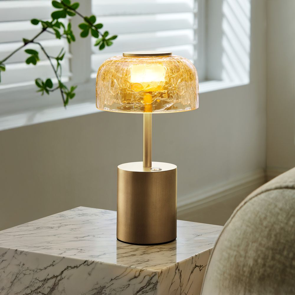 crackle glass table lamp