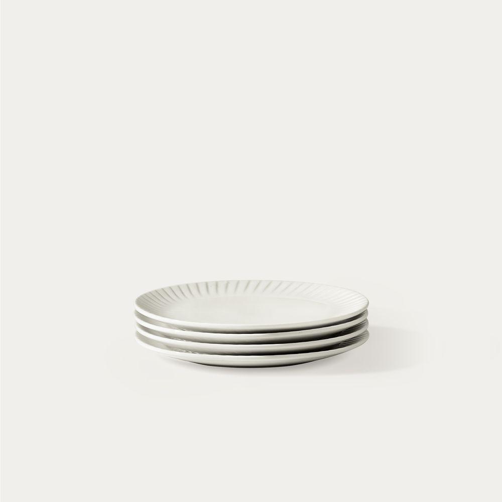 textured white ceramic salad plate sets
