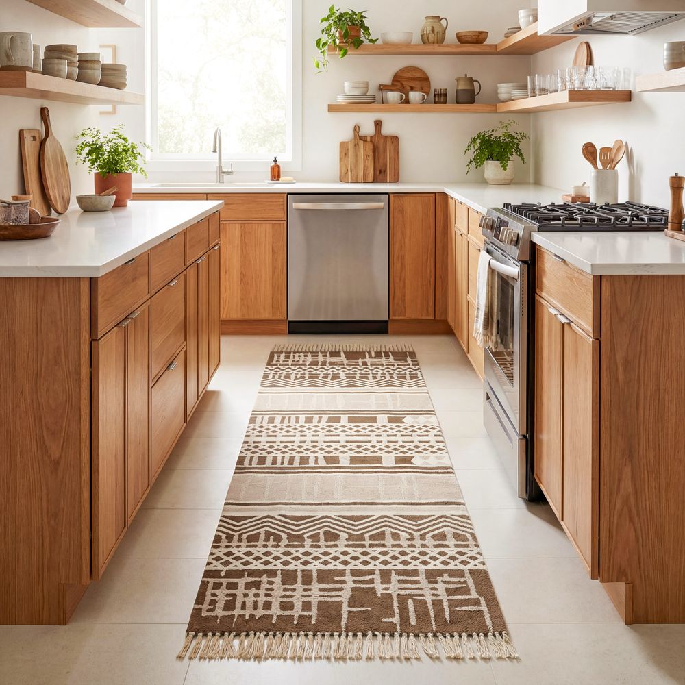 100% wool Bohemian runner rug