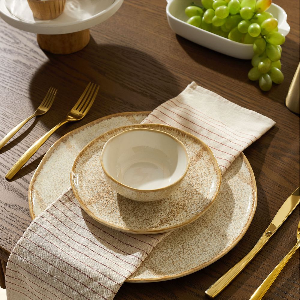 creamy beige glazed ceramic bowl sets