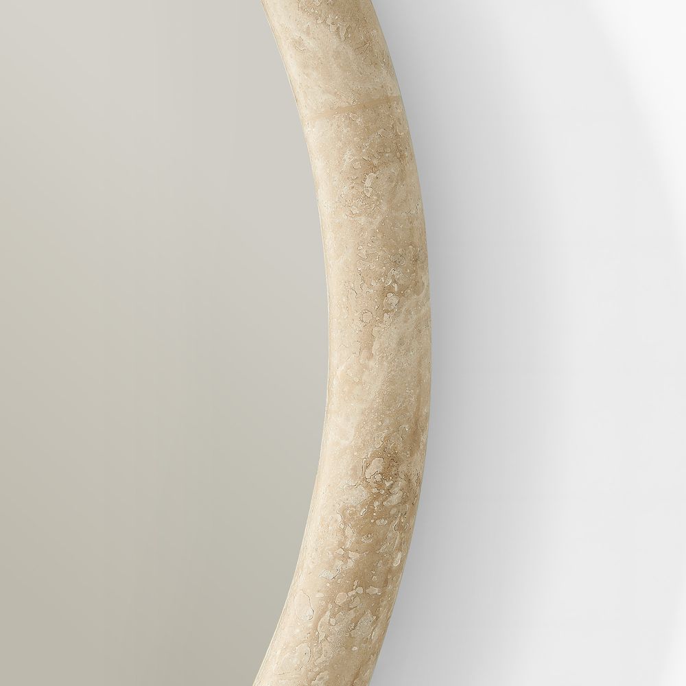 32inch Round Travertine Wall Mirror