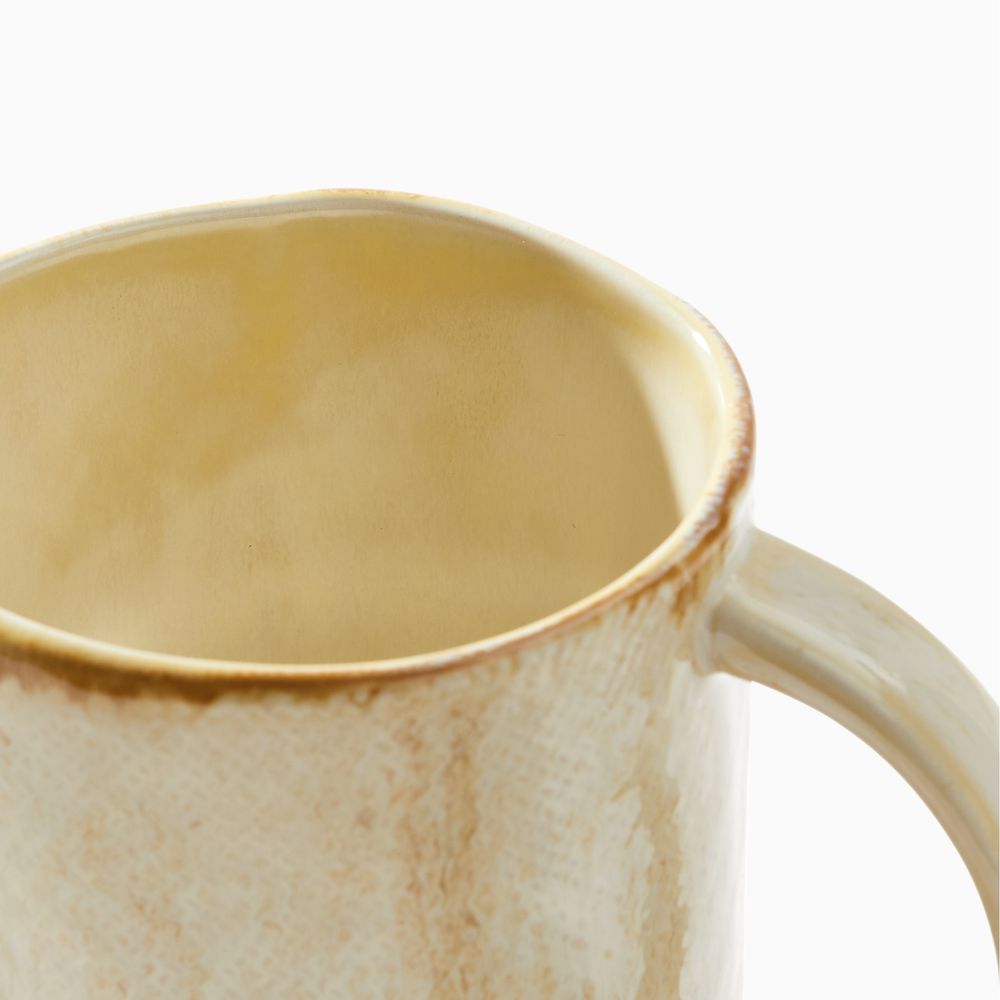 creamy beige glazed ceramic mug sets