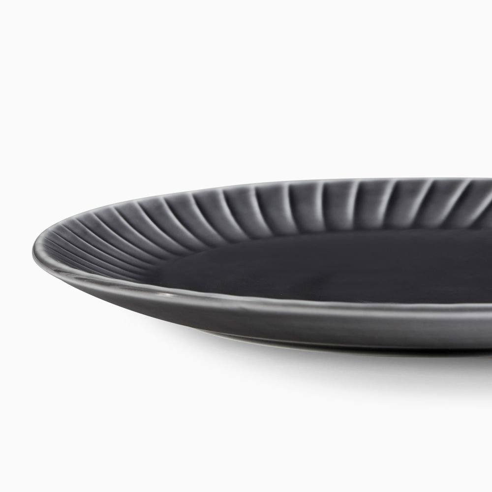 textured gray ceramic dinner plate sets