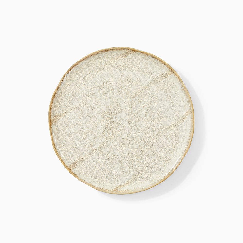 creamy beige glazed ceramic salad plate sets